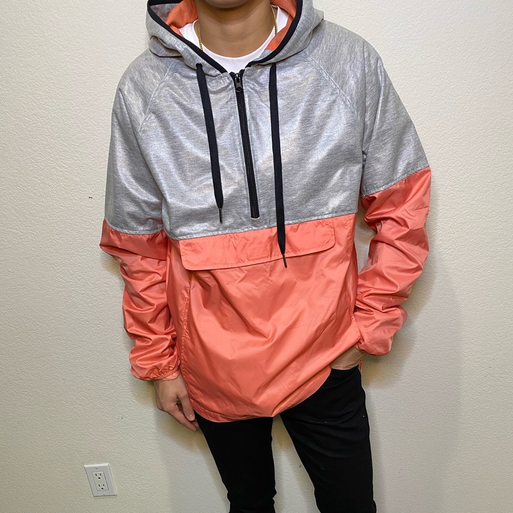 Stylish Gray/salmon light jacket